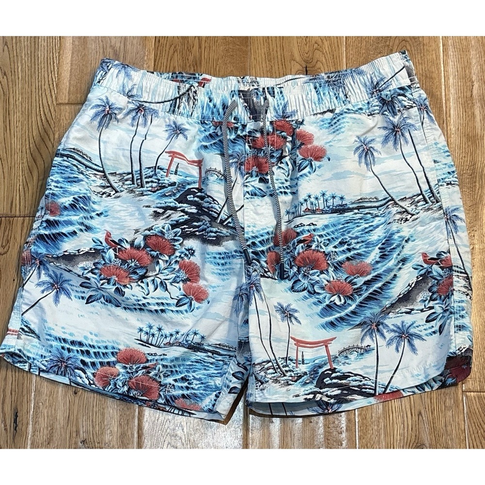 Reyn Spooner‎ Tropical Swim Trunks Lined Blue Sz Medium